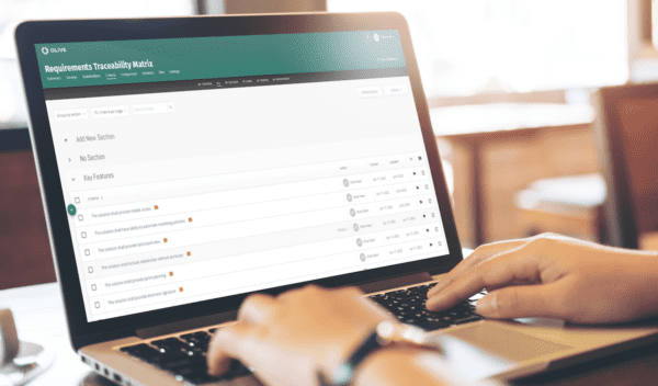 Requirements Traceability Matrix on Olive platform