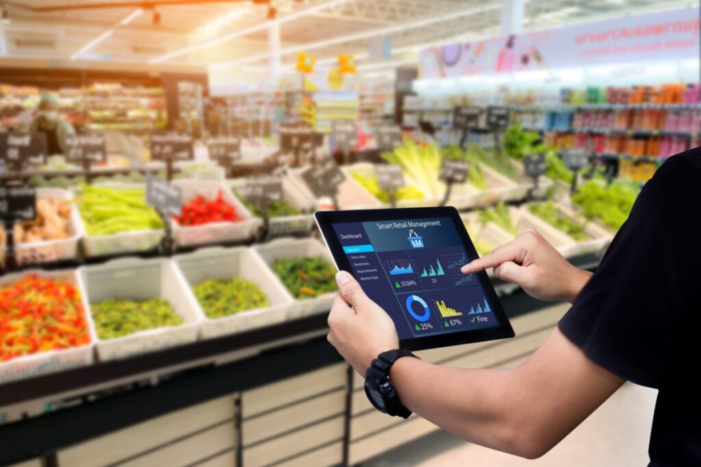 Retail ERP In use at smart grocery store