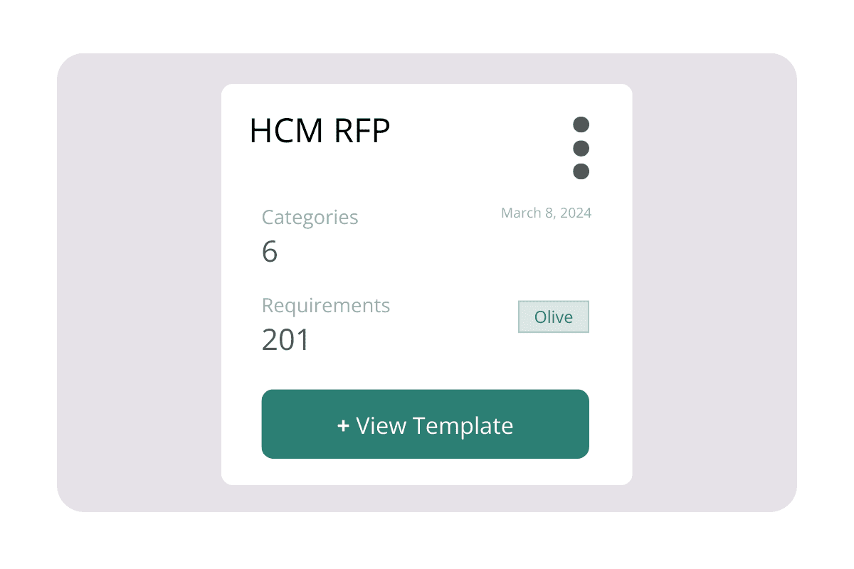 HCM RFP Template widget in olive.app