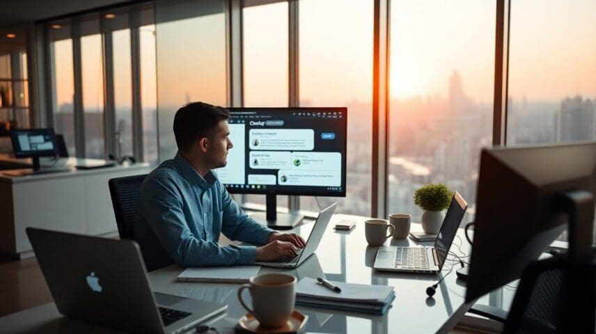 a man using chatGPT prompt for consultants